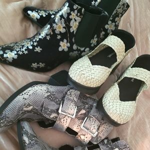 Bundle 3 pair of 9 9.5 booties shoes anne Klein, white mtn, esprit.